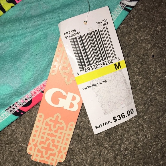 NWT Gianni Bini PomPom String Tie Bikini Bottoms - Picture 2 of 5